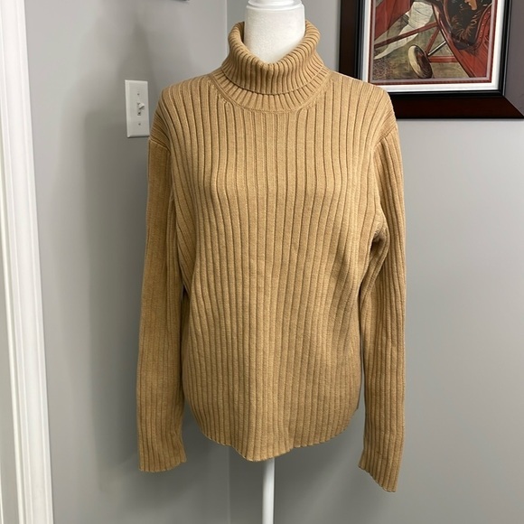 J. Crew Sweaters - J. Crew Relaxed Turtle Neck Sweater 100% cotton ribbed knit in Sandy Beach XL